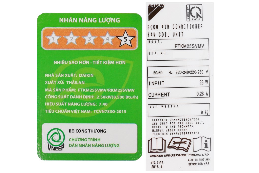 Nhãn 5 sao là cấp độ sử dụng điện năng tiết kiệm nhất.